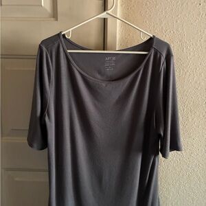 Apt. 9 Gray Fitted Short Sleeve T-Shirt